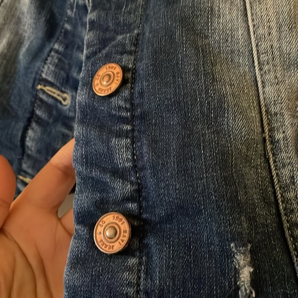 Mavi distressed denim jean vest Aztec western cowgirl country punk grunge - Picture 2 of 7